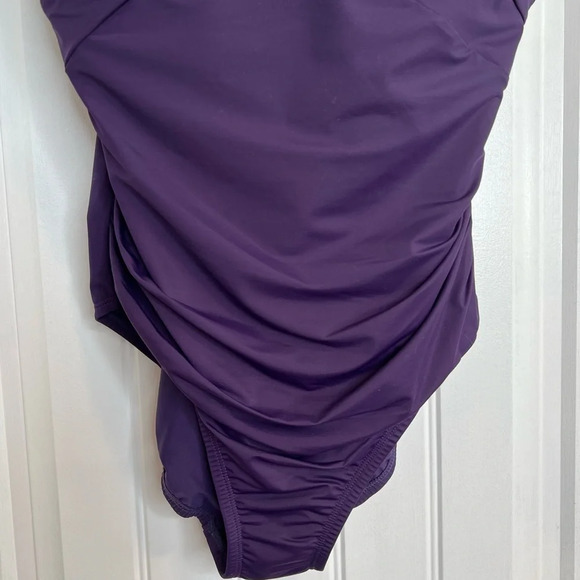 Lands’ End BlackBerry SlenderSuit Carmela Tummy Control Swimsuit. Size 10 DDD. - Picture 7 of 13